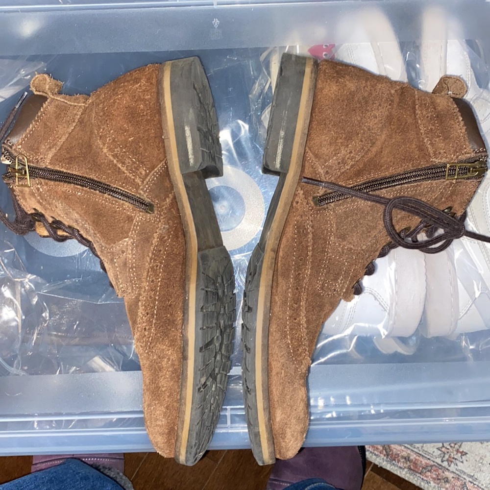 ALDO MR. B’s SUEDE LEATHER BROWN WINGTIP ANKLE BOOTS MENS - Picture 4 of 7